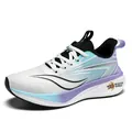 Lightweight flying woven running shoes featuring blue and purple gradient design elements. - 36 / White Moon