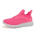 Ultra-light breathable neon pink fly-knit mesh running shoes for daily fitness sports - 36 / Rose Red