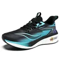 Professional lightweight teal and black mesh running shoes with popcorn TPU cushioned midsole. - 36 / Black Moon Cyan