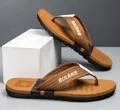 Men's RIKANR brown thong sandals with non-slip sole for beach and outdoor wear. - 40 / Fashion / Brown