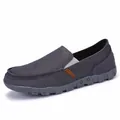 Bequeme graue Canvas-Slipper für Herren, ideal für Freizeitaktivitäten und Spaziergänge - 38 / Grau