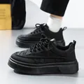 Rutschfeste wasserdichte schwarze Kochschuhe für Herren mit dicker Plateausohle für Arbeit - 39 / Schwarz