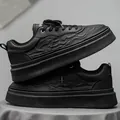 Wasserdichte, rutschfeste schwarze Herren-Freizeitschuhe mit dicker Plateausohle - 40 / Schwarz (Mode-Stil)