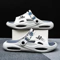 Herren Outdoor-Sportsandalen mit rutschfester Sohle und Schnalle in Weiß und Blau - 40/41 / Vulkangrau
