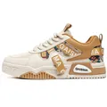Men's casual outdoor workwear sneakers in cream and khaki with patterned straps - 39 / Outdoor Dad Shoes (CL6696) / Khaki