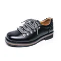 Scarpe classiche Derby da uomo in pelle nera stile britannico con lacci per ufficio - 38 / Nero (66599-1)