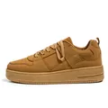 Ademende bruine suède sneakers voor heren in retro workwear-stijl - 39 / Khaki