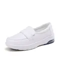 Comfortable white slip-on work shoes for women with air cushion and non-slip sole - 35 / Air Cushion Loafers (8060) / White