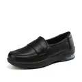 Classic black women's slip-on loafers featuring a supportive air cushion sole - 35 / Air Cushion Loafers (8060) / Black