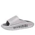 Stylish mens summer sports beach slides in grey featuring soft cushioned thick sole - 40 / Dark Gray