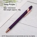 Dark purple aluminum ballpoint pen with rose gold accents and stylus tip for touchscreens - 0.7mm Bullet Tip / Purple