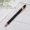 Elegant black aluminum ballpoint pen with rose gold accents and integrated stylus tip - 0.7mm Bullet Tip / Black