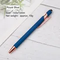 Stylo à bille rétractable en aluminium bleu roi avec d'élégants détails en métal or rose - Pointe Bille 0,7 mm / Bleu Saphir
