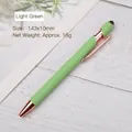 Stylo bille en aluminium vert clair avec finitions or rose et pointe stylet intégrée - Pointe Bille 0,7 mm / Vert clair