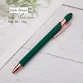 Stylo bille rétractable en aluminium vert foncé avec d'élégantes finitions or rose - Pointe Bille 0,7 mm / Vert foncé