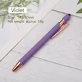 Stylo bille rétractable violet en aluminium avec des accents élégants en or rose - Pointe Bille 0,7 mm / Violet