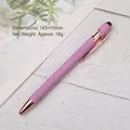 Stylo bille élégant en aluminium violet clair avec accents or rose et pointe stylet tactil - Pointe Bille 0,7 mm / Mauve Clair
