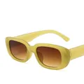 Stylish retro square sunglasses with translucent jelly green frame and tea gradient lenses - Jelly Green Gradient Brown Lens