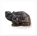 Handgeschnitzte Schildkrötenfigur aus natürlichem Achatstein mit dunklem Muster - Blauglanzstein