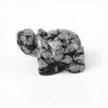Handgeschnitzte Schneeflocken-Obsidian Schildkröte Naturstein Dekofigur - Schneeflocken-Obsidian