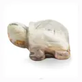 Handgeschnitzte Schildkrötenfigur aus grünem Achat für Dekoration und langes Leben Symbol - Picasso-Stein