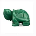 Handgeschnitzte grüne Edelstein Schildkröte Figur als Symbol für Langlebigkeit und Erfolg - Aventurin