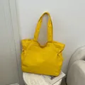 Stylish vibrant yellow waterproof nylon tote bag for women yoga and daily commuting use - Single Bag / Yellow