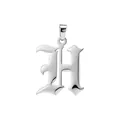 Élégant pendentif lettre H de style gothique en argent pour collier personnalisé minimaliste - Lettre H (Pendentif uniquement (sans chaîne))