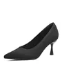 Elegant black breathable fly-knit pointed-toe kitten heel pumps for professional wear - EU 35 / Black