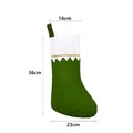 Detailed dimensions of green felt Christmas stocking with white gold-trimmed cuff - Large Size (36cm) / Green Sock White Cuff (Gold Trim)