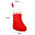 Dimensions of the red and white Christmas stocking shown with length and width labels - Medium (25cm) / Red Sock White Cuff (Gold Trim)