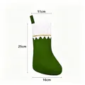 Detailed size guide for green Christmas stocking with white cuff and gold trim - Medium (25cm) / Green Sock White Cuff (Gold Trim)