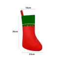 Traditional red and green Christmas stocking hanging bag decoration with gold trim, 36cm - Large Size (36cm) / Red Sock Green Cuff (Gold Trim)