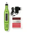 Professional mini electric nail drill kit with green polishing pen and EU power adapter - A016-14 Blue EU Plug Bagged