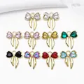 Assorted colorful bowknot heart crystal pendants for DIY jewelry and crafts - Glass Bowknot (SN1825)