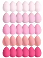Set of 30 pink gradient teardrop makeup sponges for flawless face beauty application - Teardrop / 30Pcs Pack / Pink Series