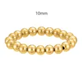 Dettaglio ad alta risoluzione del bracciale elastico in perle d'acciaio dorato da 10mm - 10mm / Oro
