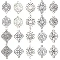 Set van 20 antieke zilveren legering hangers voor DIY sieraden maken projecten - Mix 20 Stuks Keltische Bloem des Levens Accessoires (SN1860)