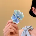 Elegante pinza para el pelo de hortensia azul para mujer con detalles - Hortensia Elegante Degradada Azul (38#) / Pieza Única / Azul