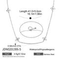 Elegante silberne Edelstahlkette mit kleinen kristallbesetzten vierblättrigen Blütenanhängern - Fünfblättrige Blume Zirkonia Stil (JDN0201306-S)
