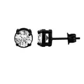 Boucles d'oreilles noires avec zircone ronde taille brillant pour hommes et femmes - Style Rond / 3mm (1 Pièce) / Noir