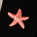 Rosa Emaille Seestern Brosche Anstecknadel mit Goldrand elegantes Meeresstil Accessoire - Seestern / Rosa