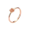 Detailansicht einer eleganten Rose auf einem 18K vergoldeten Ring aus Titanstahl. - Größe 5 / Roségold