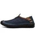 Bequeme atmungsaktive dunkelblaue Mesh-Herren-Slipper, lässige Slipper in Größe 38-48 - 38 / Blau