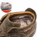 Herren-Winter-Outdoor-Stiefel mit dickem Plüschfutter und Fleece-Einlegesohlen. - 38 / Fleecegefüttert / Khaki