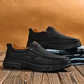 Hochwertige Herren-Slipper aus Leder für Outdoor und Freizeit mit weicher Sohle - 38 / Schwarz