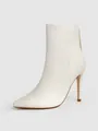 Elegant white pointed-toe stiletto ankle boots for women with a sleek high heel design - US7 / White