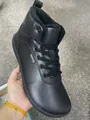 Black high-top wide-toe snow boots with fleece lining for winter - 38 / Black