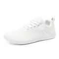 Minimalist white wide-toe fly-knit barefoot sports shoes for men and women - 37 / White