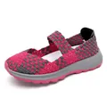 Sneaker slip-on elasticizzate intrecciate rosa e grigie da donna con cinturino traspirante - 35 / Rosso rosa